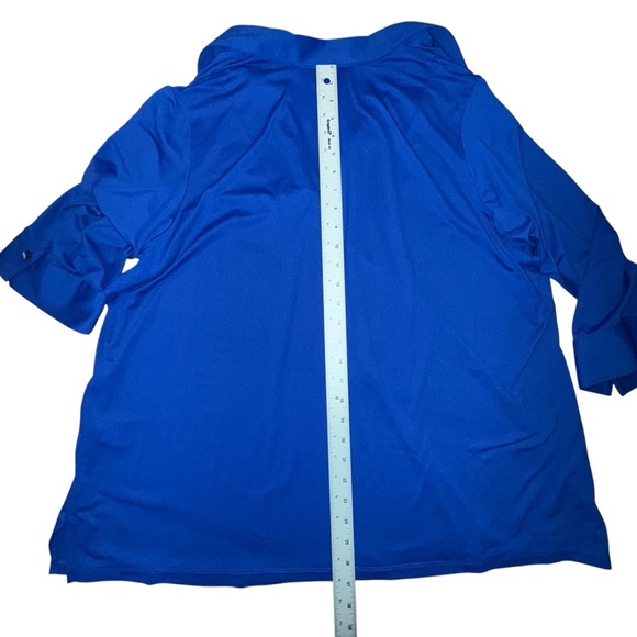 FOXCROFT Sophia Johnny Collar Jersey Shirt Plus 1X Royal Blue - Picture 5 of 14